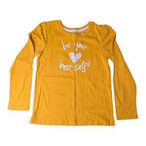 365 Garanimals-Long-Sleeve Tee for Girls-Sz 7 Yellow Gold - Be Your Best Self